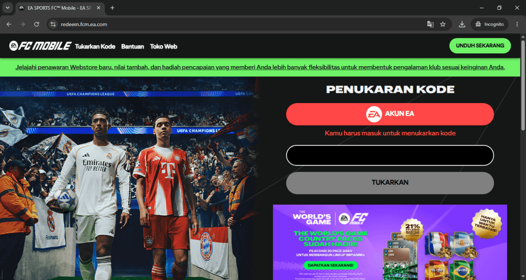kode redeem fc mobile terbaru