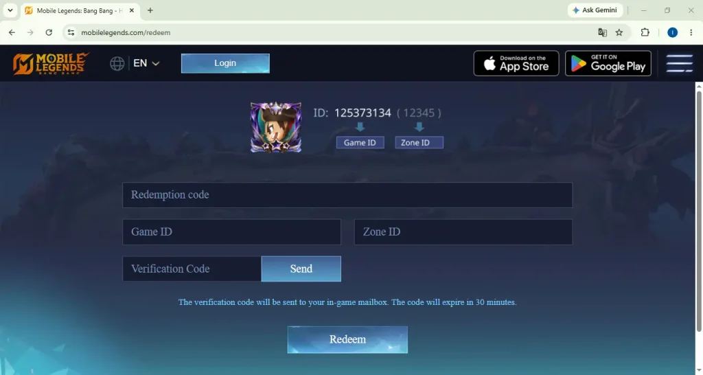 Kode Redeem Mobile Legends