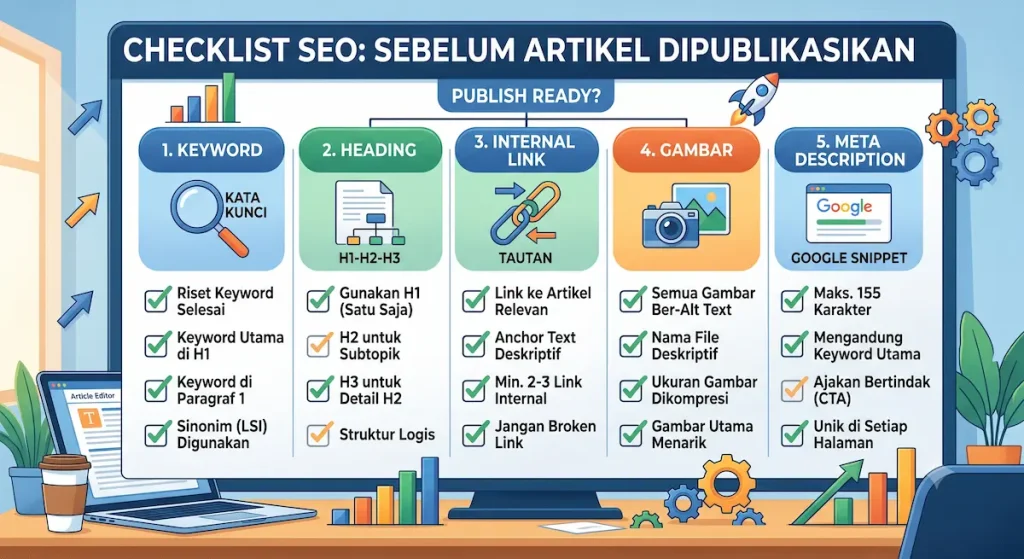 Jangan Asal Tulis! Cara Membuat Artikel SEO Friendly yang Disukai Google dan Nyaman Dibaca 6 Checklist SEO sebelum artikel dipublikasikan